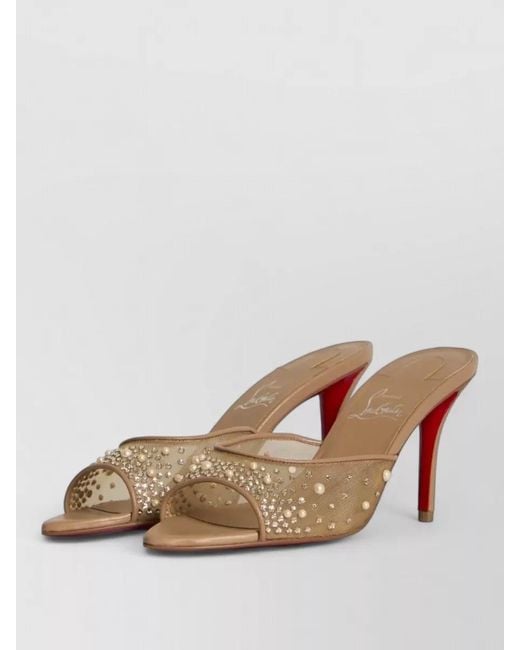 Christian Louboutin Natural Miss Z Mesh Pearl Stiletto Mules