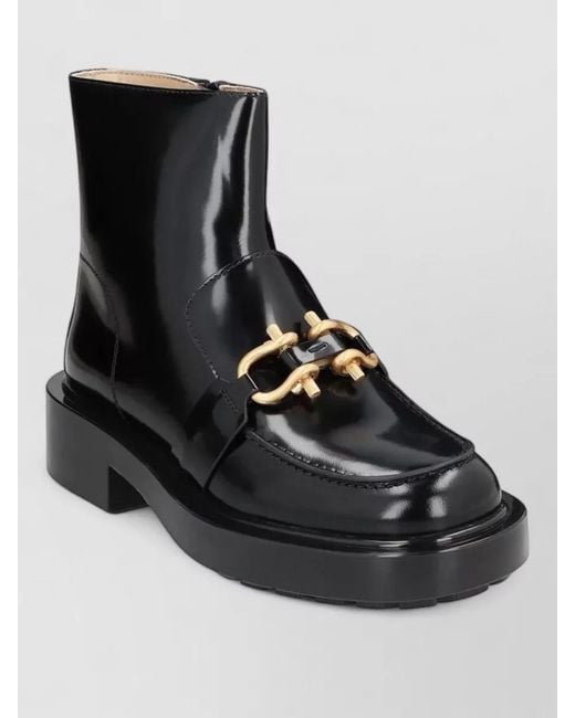 Bottega Veneta Black Leather Ankle Boots