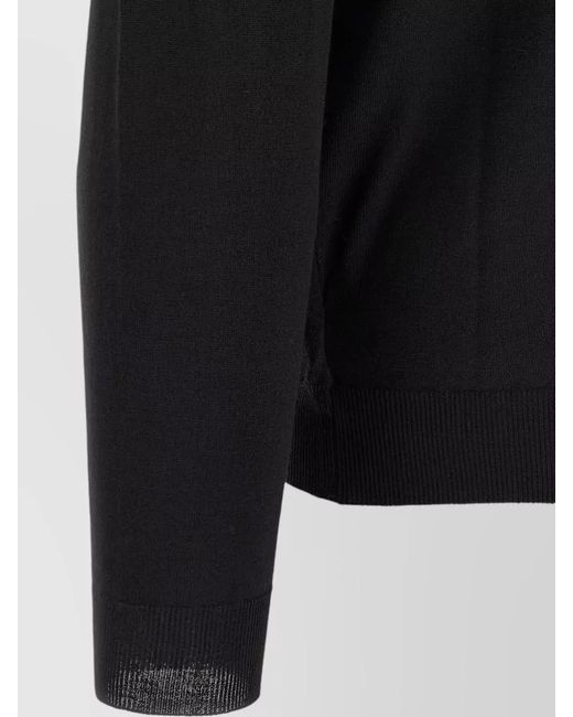 Zanone Black Flexwool Wool Polo Collared Knit Sweater for men