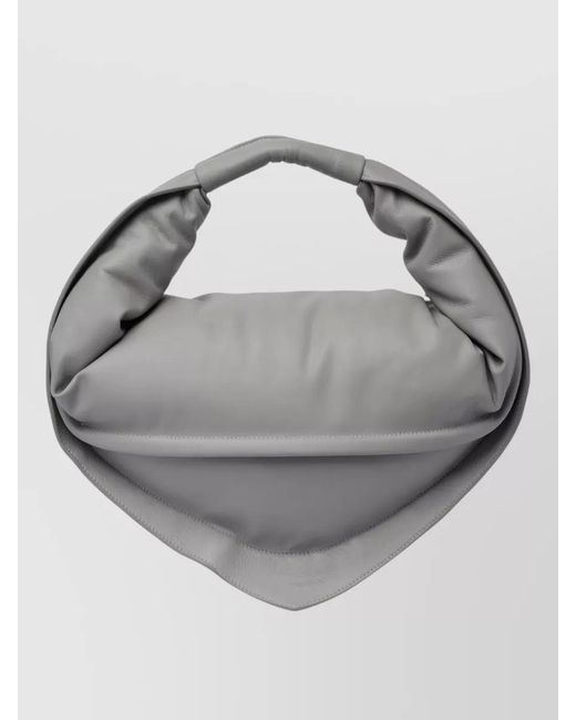 FEDERICO CINA Gray Leather Padded Tote Bag