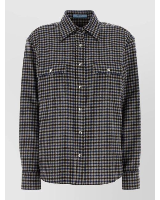 Prada Black Virgin Wool Shirt for men
