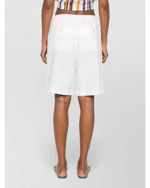 DUNST White Cotton Blend Night Shorts Straight Leg