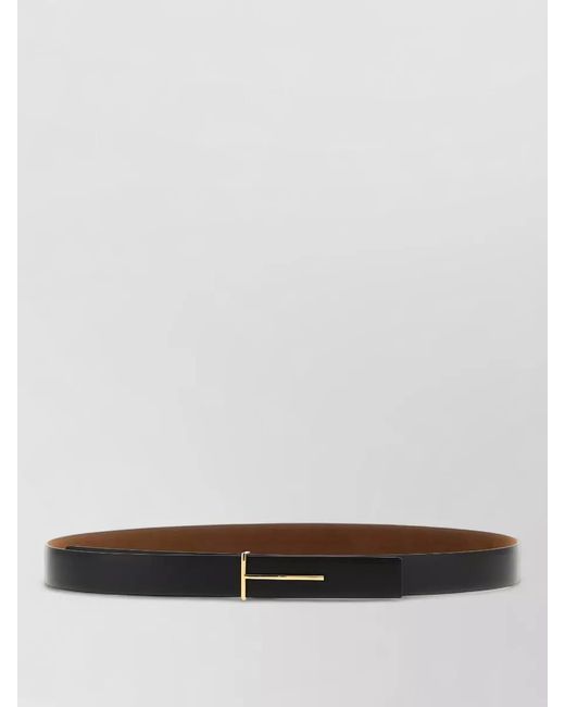 Tom Ford White Slim T Reversible Belt Adjustable Length for men