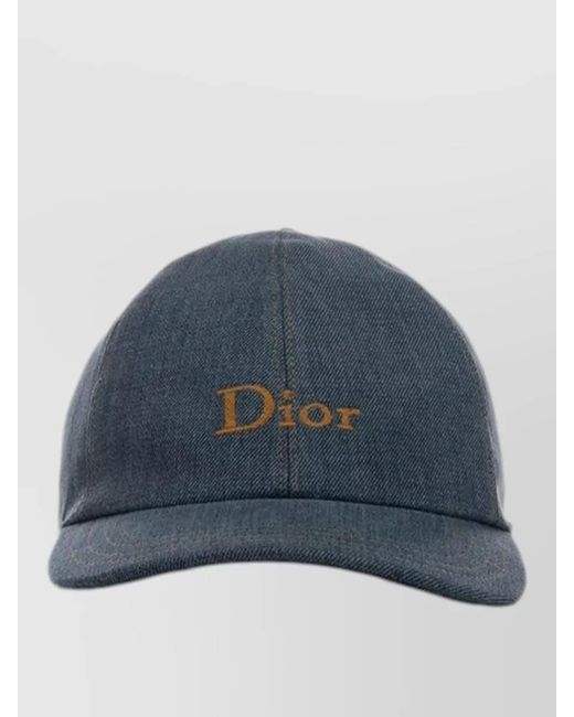 Dior Blue Baseball Cap Curved Brim Eyelet Vents