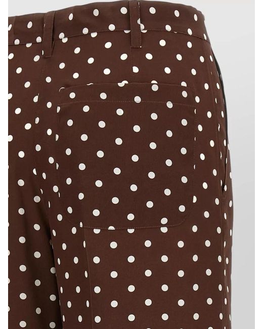 P.A.R.O.S.H. Brown High Waist Polka Dot Wide Leg Pants