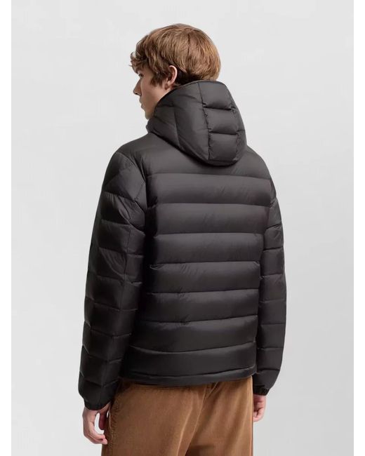 Moncler Black Piumino Corto Verith Con Cappuccio for men