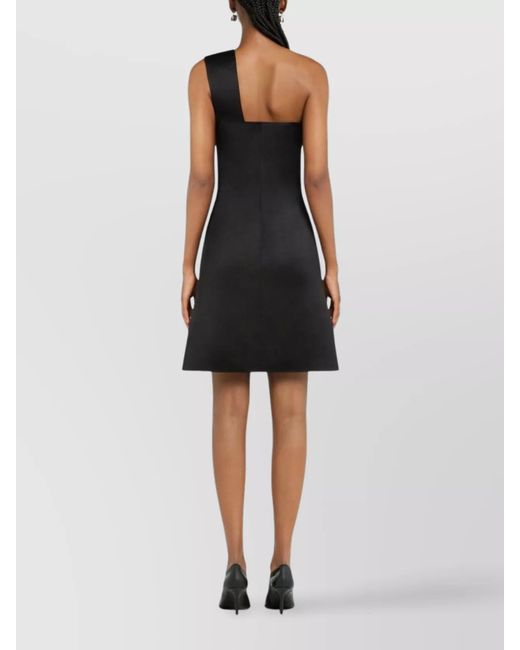 Courreges Black One-Shoulder Cutout Mini Dress