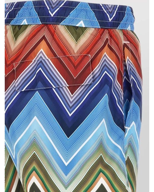 Missoni Blue Zigzag Swim Shorts for men