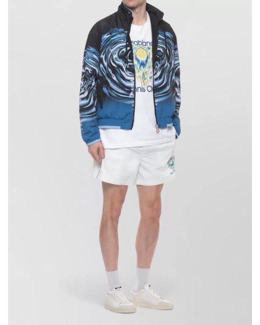 Casablanca Blue Warped Logo Ripple Print Sport Jacket for men