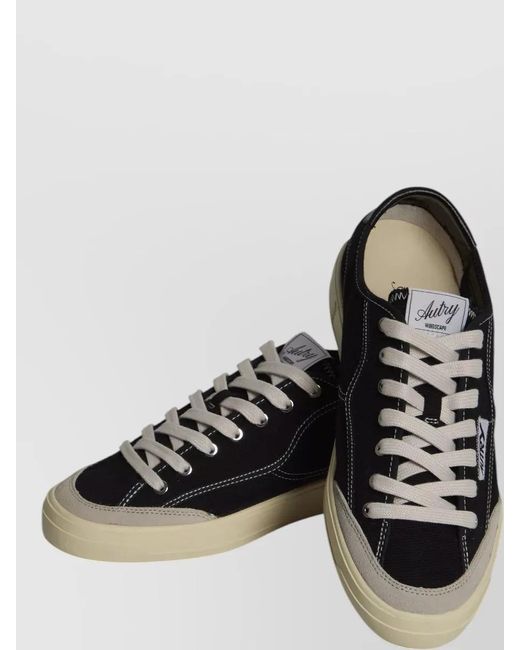 Autry Black Windscape Low Top Leather Canvas Sneakers for men