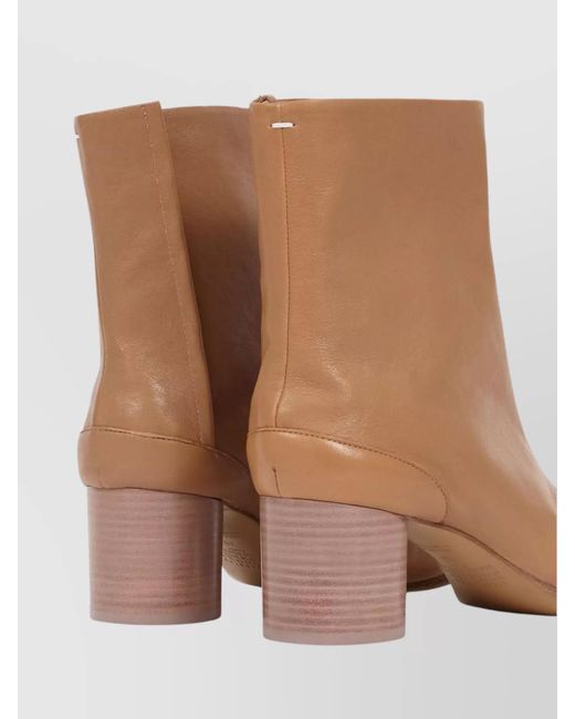 Maison Margiela Brown Leather Tabi Ankle Boots