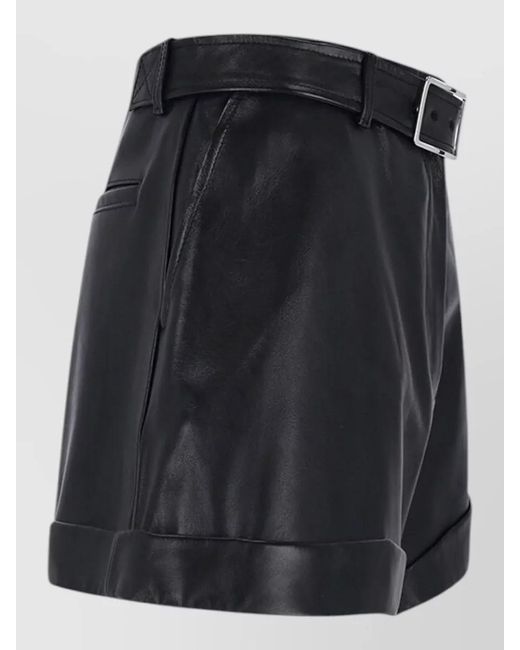 Sportmax Black Straight Shorts Belt Loops Side Pockets