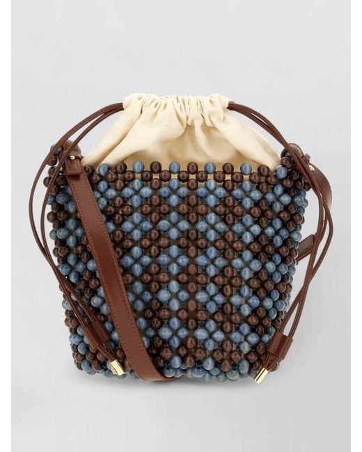 Marni Gray Beads Bucket Bag Adjustable Strap Hardware