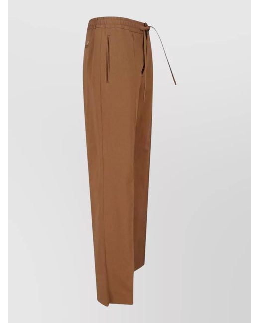 Valentino Brown Cotton Straight-Leg Trousers for men