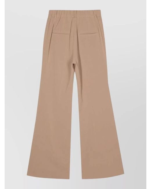 Alberto Biani Natural Cady Trousers Flared Leg Tailored Cut