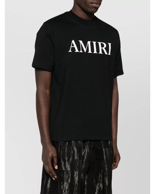 Amiri Black Cotton Logo-Print Short-Sleeve T-Shirt for men