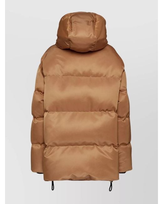 DSquared² Brown Quilted Hooded Parka Coat