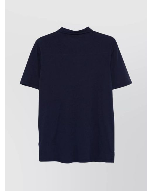Hartford Blue Cotton Short-Sleeve Polo Shirt for men