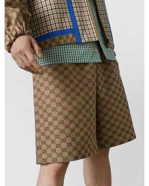 Gucci Multicolor Gg Supreme Cotton Tailored Shorts for men