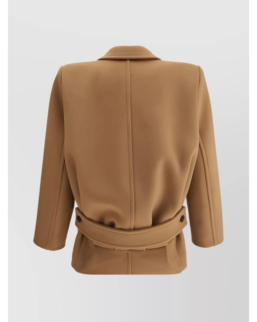 Saint Laurent Natural Wool Single Breasted Short Coat