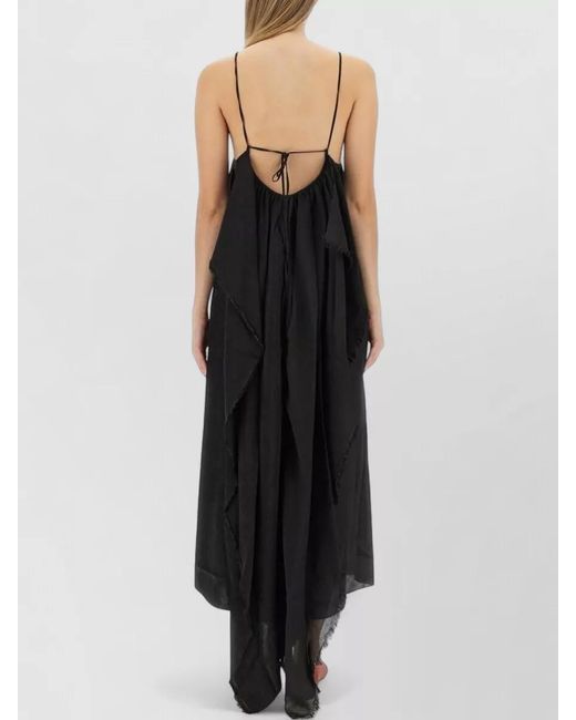 Uma Wang Black Layered Ankle Dress Open Back Straps