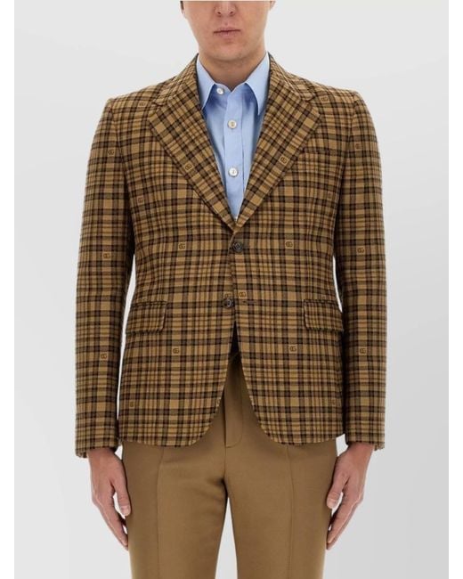 Gucci Brown Jacket With Double G for men