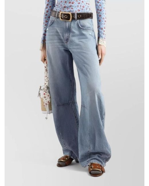 Dolce & Gabbana Blue Cotton Denim Jeans Regular Fit Wide Leg