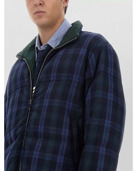 Thom Browne Blue Wool Cashmere Bomber Jacket for men