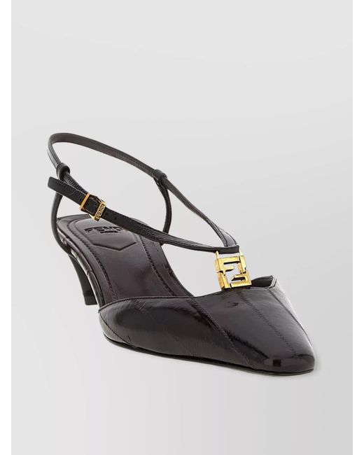 Fendi Multicolor Leather Slingback Pumps