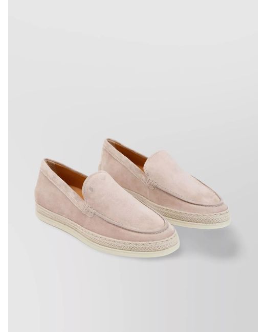 Tod's White Suede Leather Loafers