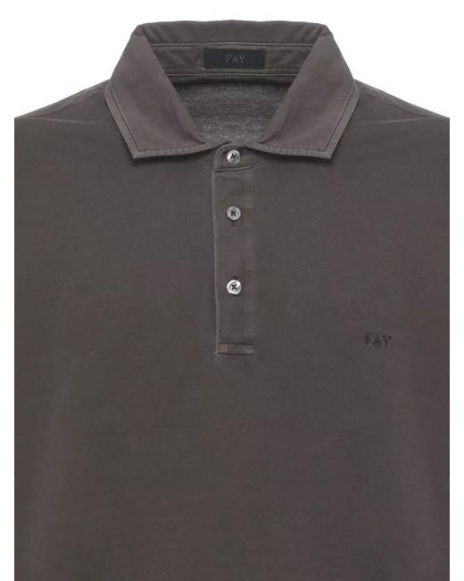 Fay Gray Cotton Three Button Polo Straight Cut for men