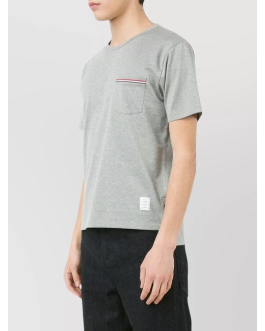 Thom Browne Gray Cotton Short-Sleeve T-Shirt for men