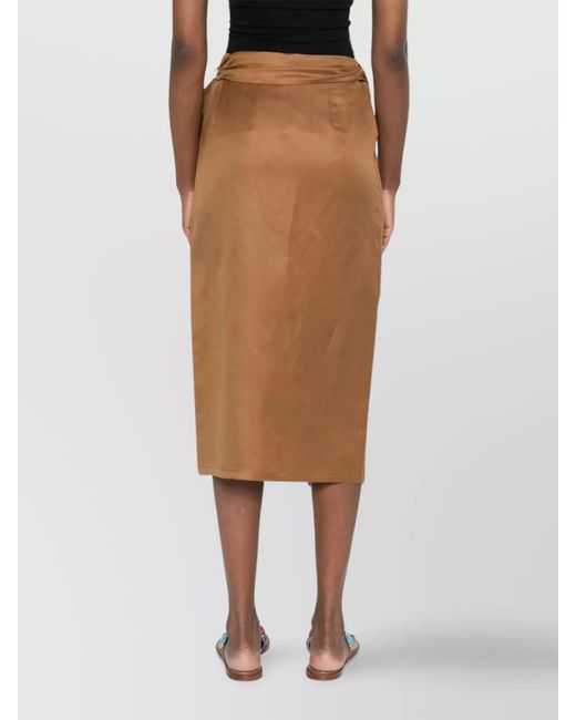 Max Mara Natural Wrap Skirt Midi Bow Detail
