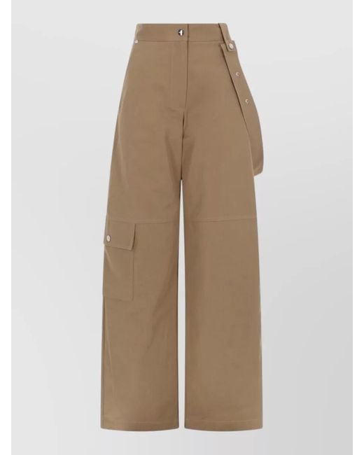 MSGM Natural Cotton Regular-Fit Wide-Leg Trousers