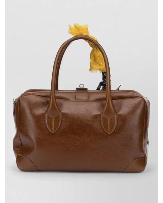 Golden Goose Deluxe Brand Brown Vita Large Shoulder Bag Detachable Strap