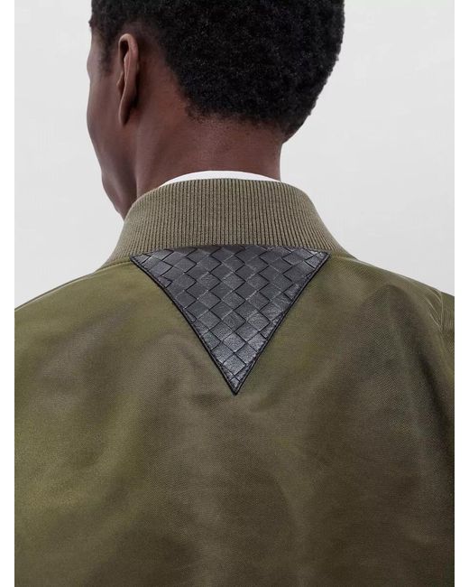 Bottega Veneta Multicolor Nylon Bomber Jacket Padded Design for men