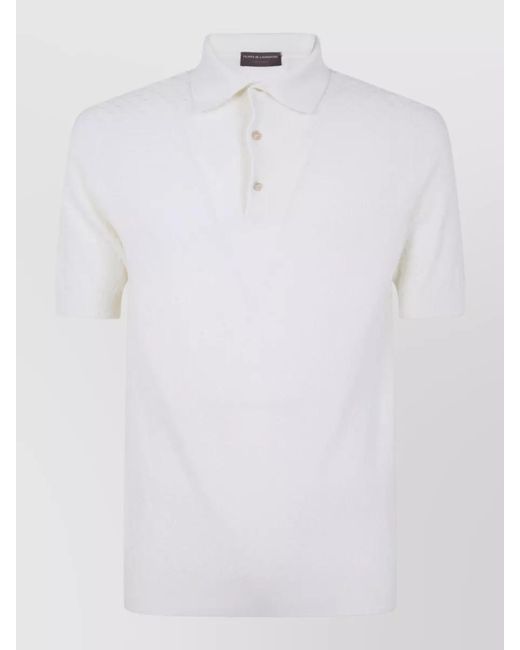 Filippo De Laurentis White Short-Sleeve Polo Shirt for men