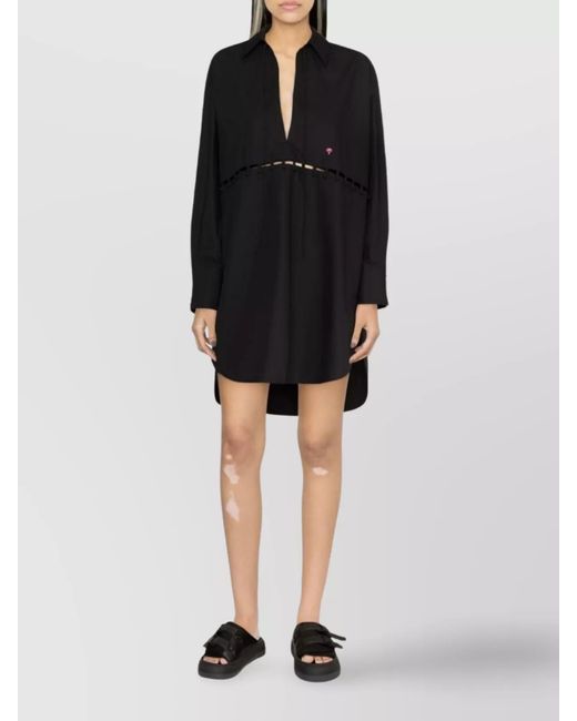 Palm Angels Black Mini Shirt Dress