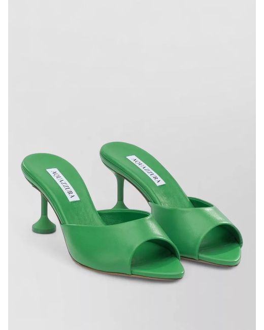Aquazzura Green Bisous Mule 65 Mm Peep Toe Heel