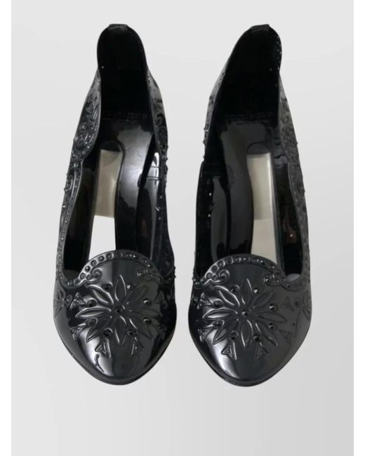 Dolce & Gabbana Black Floral Crystal-Embellished Pumps