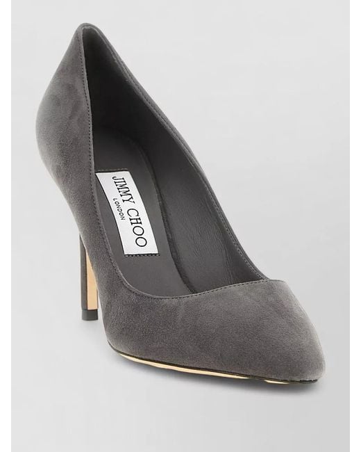 Jimmy Choo Gray Romy Suede Pointed Toe Stiletto Pumps