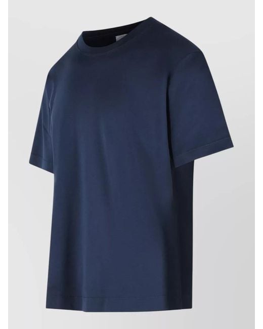 Eleventy Blue Cotton Crew Neck Regular Fit T Shirt for men