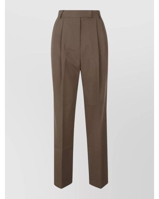 Frankie Shop Brown Knee Length Midi Pants Belt Loops