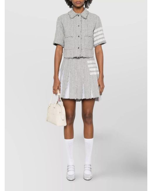 Thom Browne White Pleated Skirt