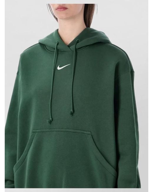 Nike Green Fleece Hoodie Adjustable Hood Relaxed Fit