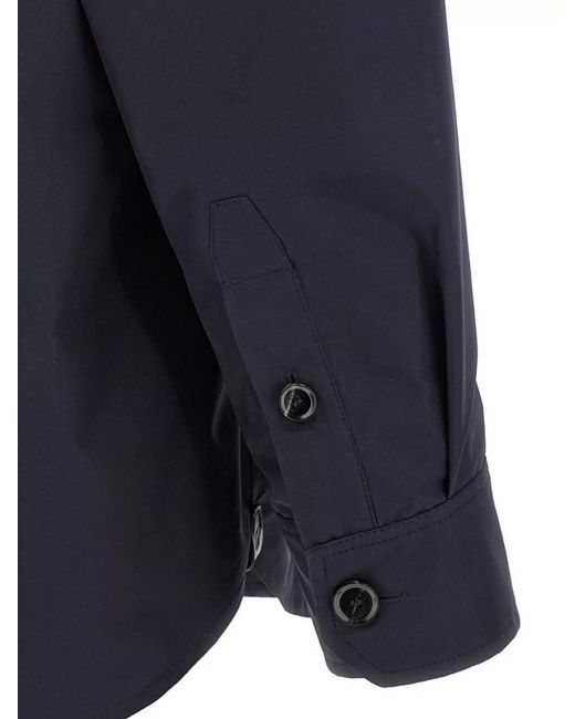Brioni Blue Silk Vagabond Shirt Jacket for men