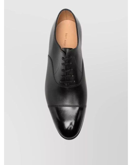 John Lobb Black Leather Derby Shoes for men