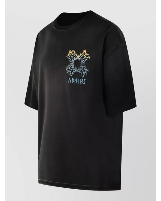 Amiri Black Cotton Oversized Printed T-Shirt for men