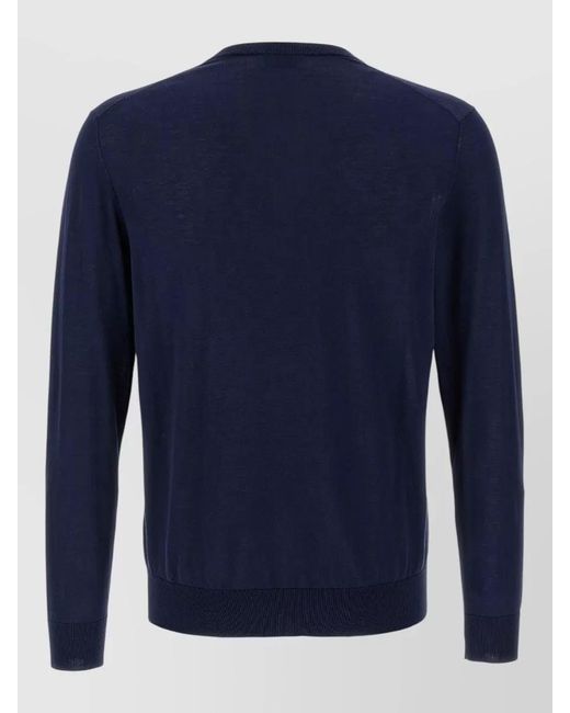 Ballantyne Blue V Neck Knitwear Long Sleeve Sweater for men
