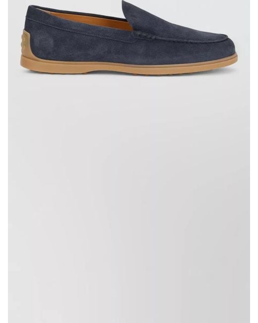 Tod's Blue Suede Loafer Style Slipper Versatile Design for men